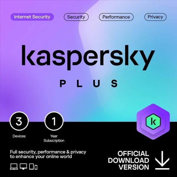 Kaspersky Plus 3 Devices - 1 Year