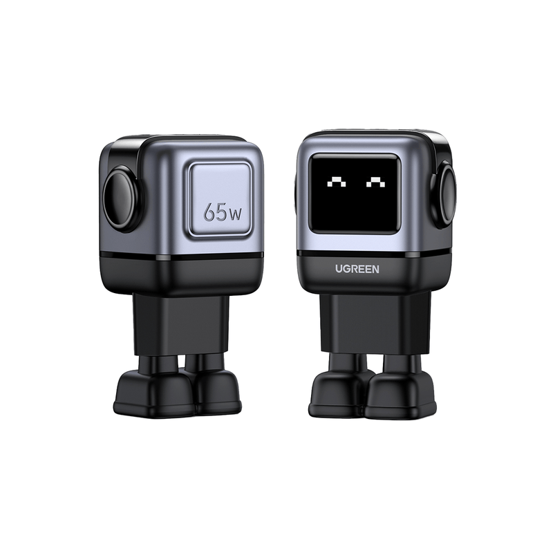 UGREEN Uno Robot 65W 3-Port GaN Fast Charger UK Grey - CD361