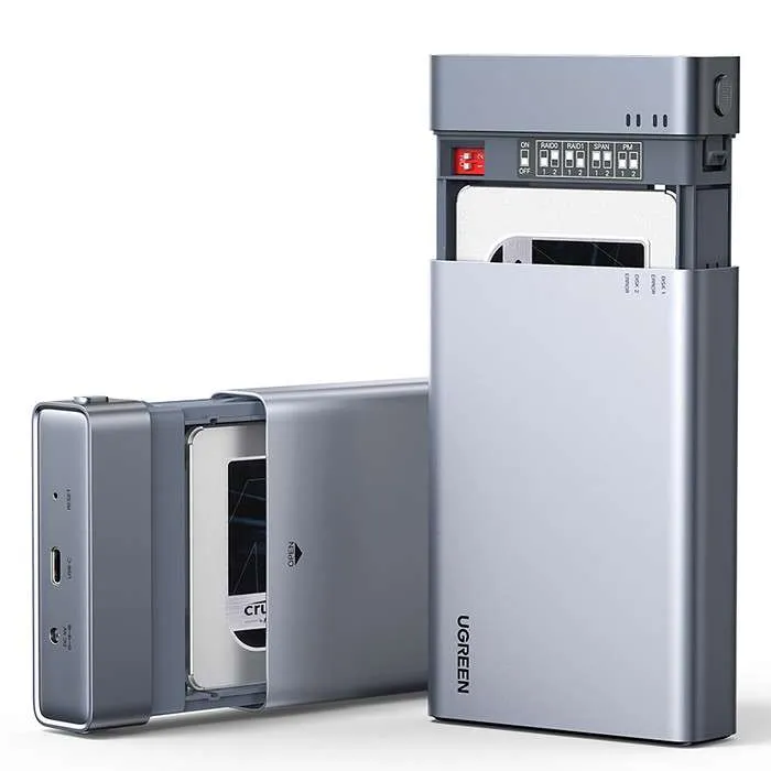 UGREEN 2.5" SATA Dual Bay RAID Hard Drive Enclosure - CM381