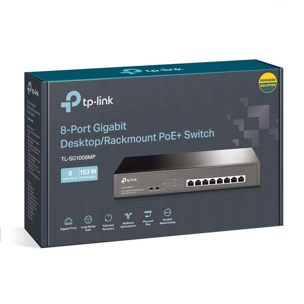 TP-Link 8-Port 10/100/1000Mbps Gigabit Desktop/Rackmount Switch with 8-Port PoE+