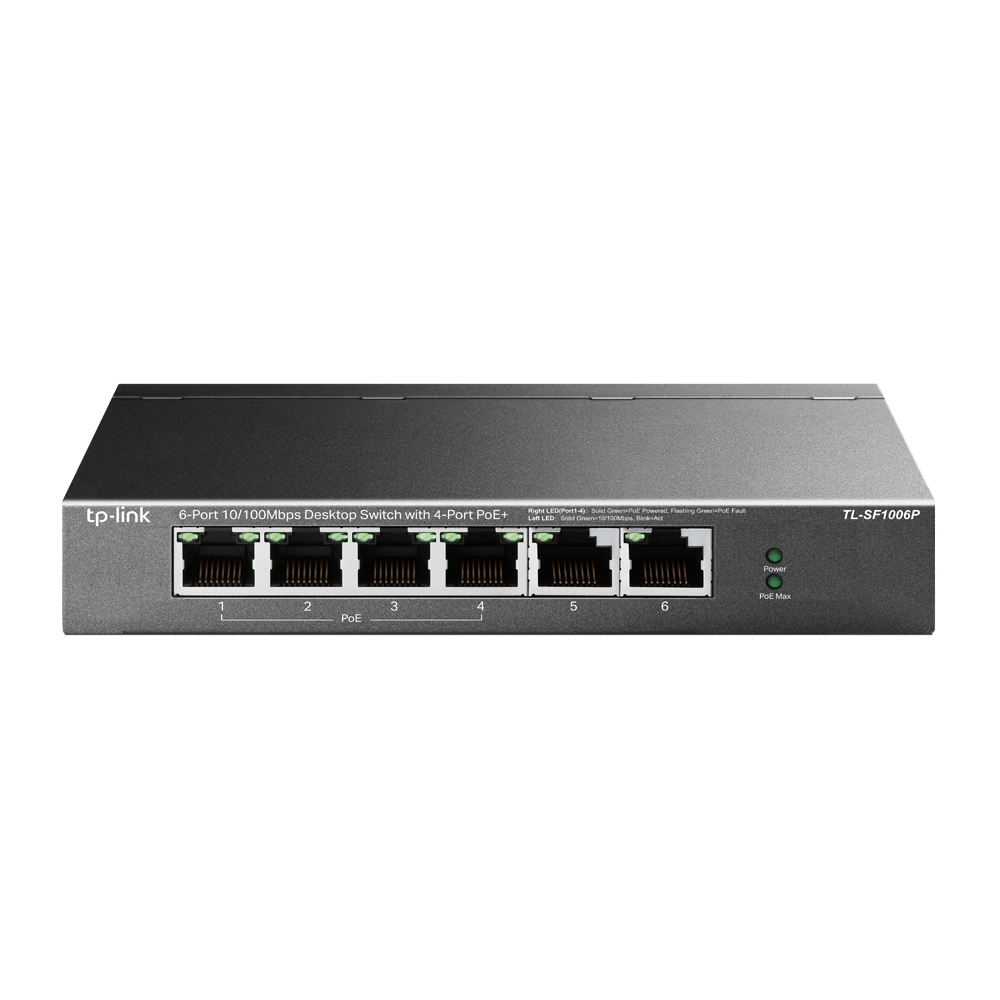 TP-Link 6-Port 10/100Mbps Desktop Switch with 4-Port PoE+