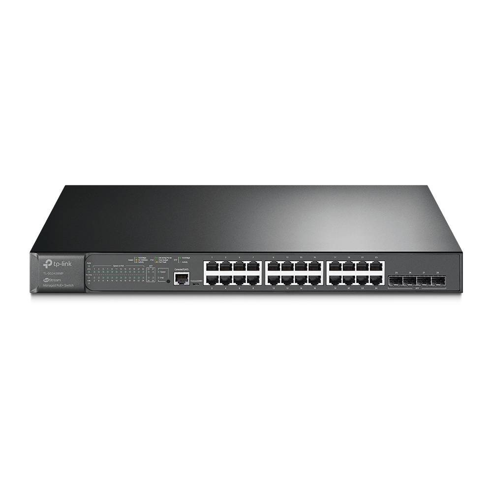 TP-Link Omada JetStream 28-Port Gigabit L2+ Managed Switch with 24 PoE+ Ports and 4 Gigabit SFP Slots