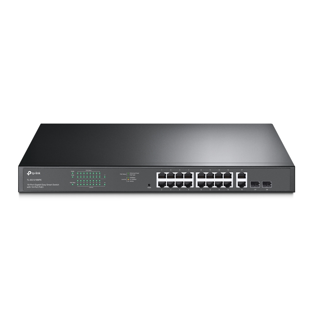 TP-Link 18-Port 10/100/1000Mbps Gigabit Easy Smart Switch with 16-Port PoE+