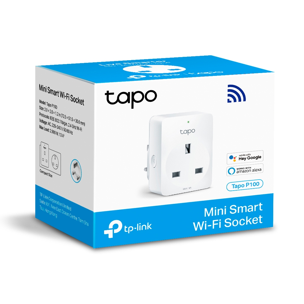 TP-Link Tapo Mini Smart Wi-Fi Socket - TL-TAPO P100 (1-PACK)