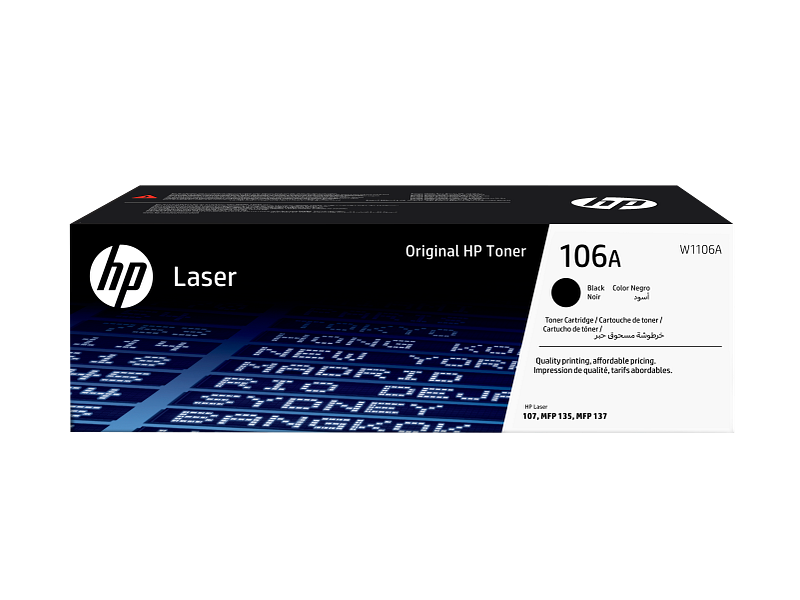 HP 106A Black Original LaserJet Toner Cartridge - W1106A