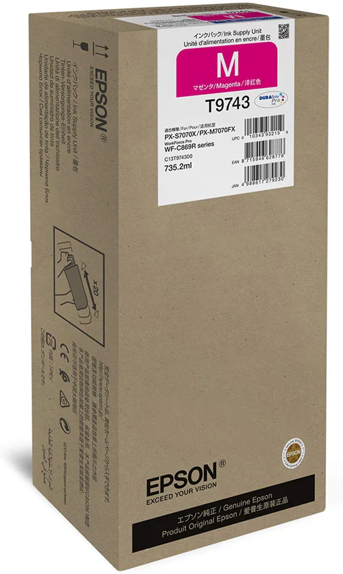 Epson T9743 Magenta XXL Ink Cartridge for WF-C869R Series