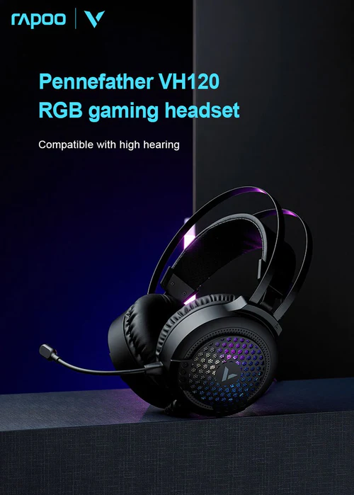 Rapoo Illuminated Gaming Headset VH120 - Black (RGB Colours)