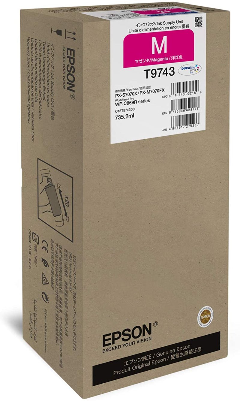 Epson T9743 Magenta XXL Ink Cartridge for WF-C869R Series